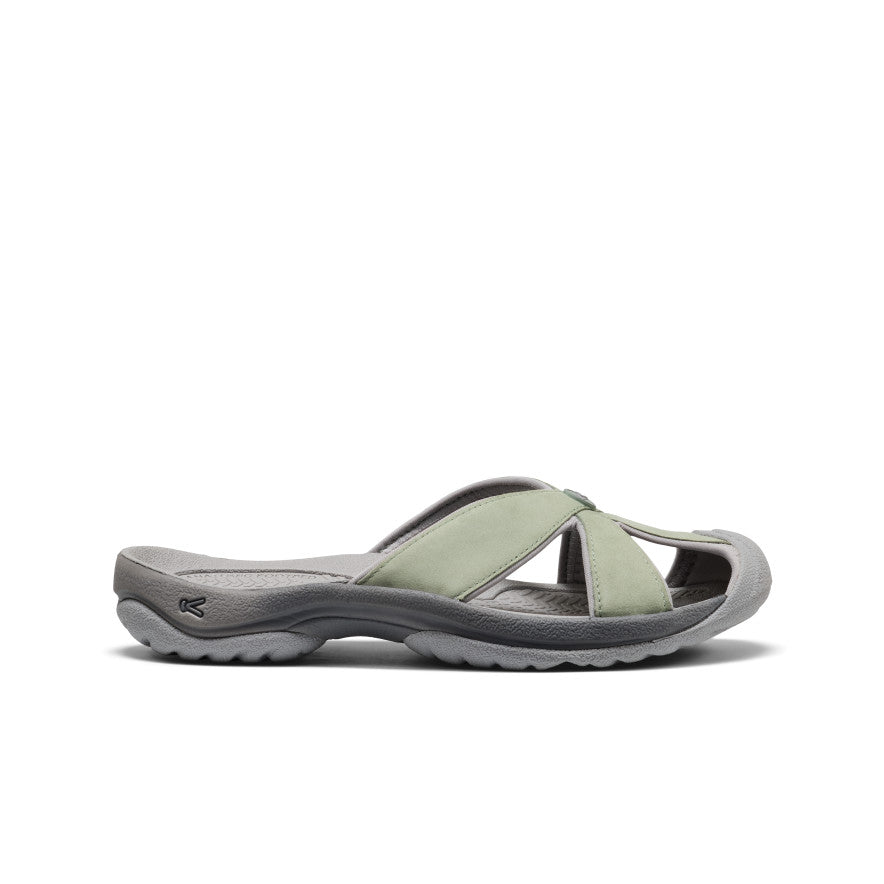 Women's Bali Leather Slide Sandal | Lily Pad/Steel Grey