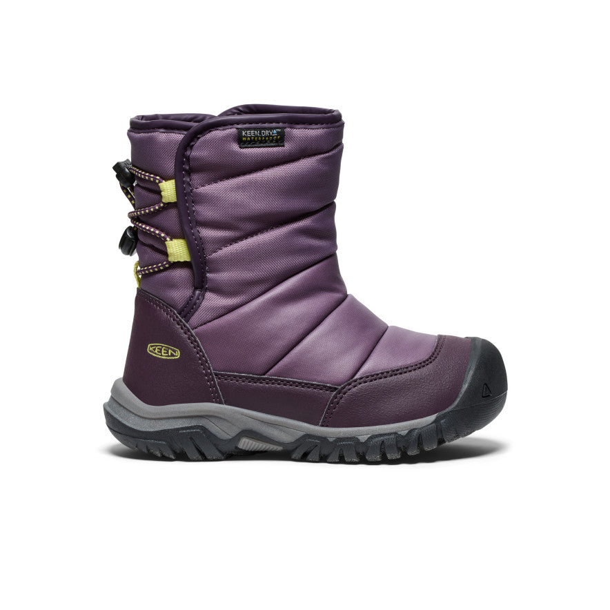 Little Kids' Puffrider Waterproof Winter Boot | Black Plum/Daiquiri Green - Image 7